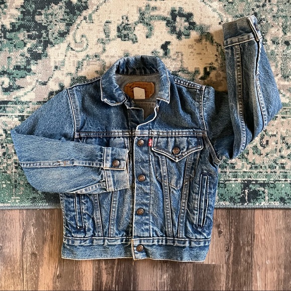 Vintage Levi’s Levi Strauss Boys Girls Sz 8 Blue Jean Denim Trucker Jacket 80’s